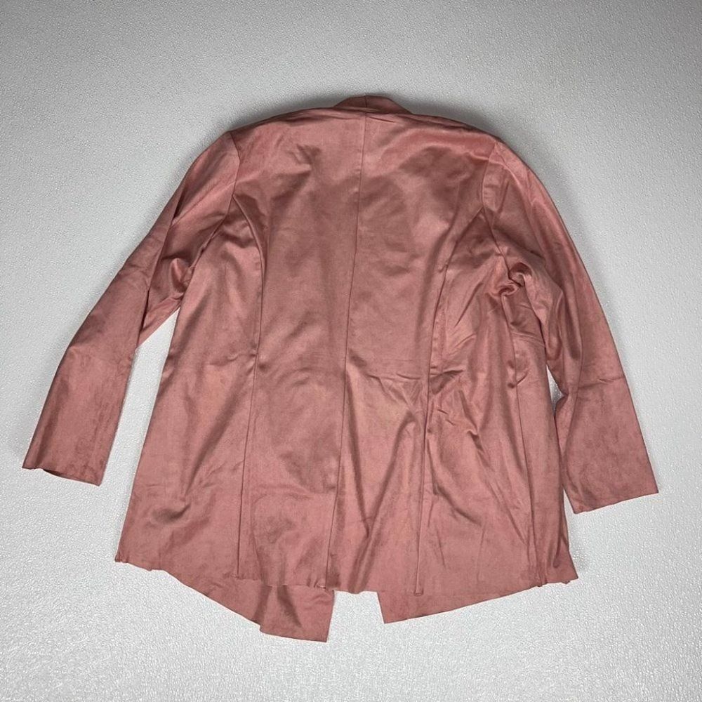 Style & Co. Womens Faux-Suede Open Front Jacket Blush Pink Size 2X NWT - Picture 8 of 9